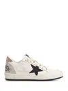 Golden Goose Deluxe Brand Women Ball Star Leather Sneakers With Glitter Detail In Neutral