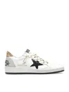 Golden Goose Ballstar Leather Upper And Toe Glitter Star And Heel Suede Spur Shoes In White