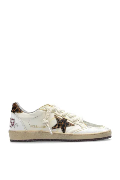 Golden Goose Sneakers Ball Star In Wht Beige Leo