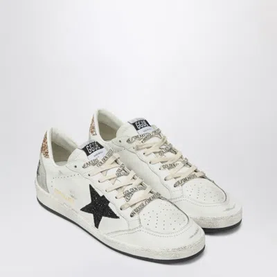 GOLDEN GOOSE SNEAKERS BALL STAR WITHE/ BLACK WITH GLITTER