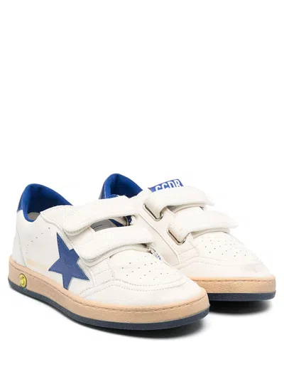 Golden Goose Kids' 'ball Star Strap' Leather Sneakers In White
