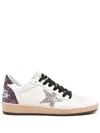Golden Goose Leather Sneakers With Glitter And Star Patch In ホワイト