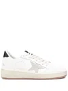 Golden Goose Ballstar 2 Leather Upper And Spur Suede Star Shiny Leather Heel Shoes In White