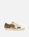 Golden Goose Pony Skin Sneakers With Animalier Print In Beige