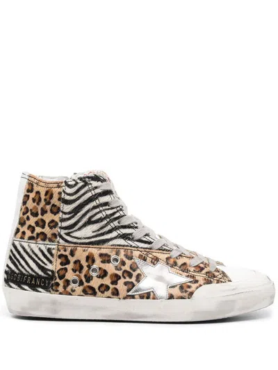 Golden Goose Sneakers In Beige Brown Leo/black Zebra/white/silver