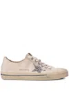 Golden Goose V-star Canvas Sneakers In Beige/silver