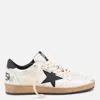 Golden Goose Ballstar' Black And White Low Top Sneakers With Star Patch On The Side And Contrasting Heel With Wri In Brown