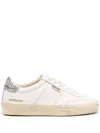 Golden Goose Soul Star Distressed Glittered Sneakers In Bianco E Argento