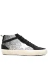 Shop Golden Goose Mid Star Leather Sneakers In Black