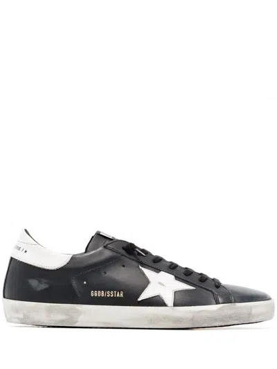 Golden Goose Deluxe Brand Black Leather Sneakers With Vintage Rubber Sole