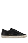Golden Goose Textured Star Design Sneakers With Sparkling Accents In Black