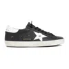 Golden Goose 'super-star' Black Low Top Sneakers With Logo Patch And Suede Details In Leather Man In Black