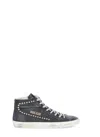 Golden Goose Slide Leather Upper Star List And W In Black