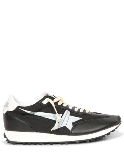 Golden Goose Marathon Runner Leather And Mesh Low-top Trainers In Blk/white