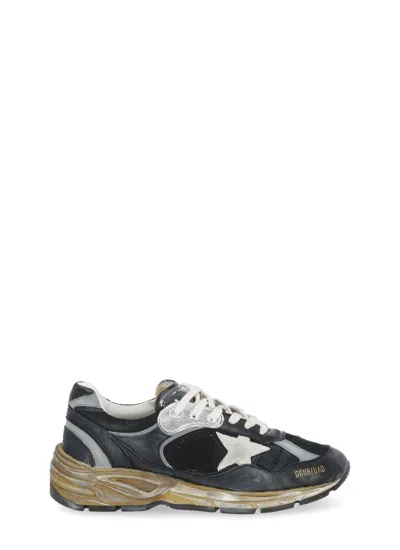 Golden Goose Dad-star Sneakers In Mesh And Nappa Leather In Black