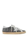 Golden Goose Super-star Studded Sneakers With In Black/ice