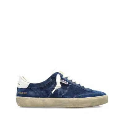 Golden Goose Soul-star Suede Upper Leather Tongue And Heel In Blue