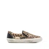 Golden Goose Brown Low Top Sneakers With Embossed Logo On The Heel And All-over Leopard Motif In Leather Woman In Brown