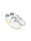 Golden Goose White Old School Sneakers For Kids With Star In White