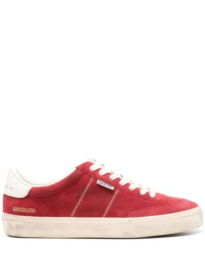 Golden Goose Low Top Sneakers Distressed Finish In Red