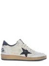 Golden Goose Ballstar' Black And White Low Top Sneakers With Star Patch On The Side And Contrasting Heel With Wri In Brown