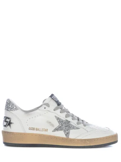 Golden Goose Deluxe Brand Women Ballstar Leather Sneakers With Logo On The Side In White