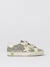 Golden Goose Kids Old School Glitter And Leather Sneakers In Silver