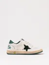 Golden Goose 'ball Star' Leather Sneakers Kids In White