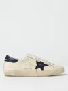 Golden Goose White Lace Up Leather Sneakers In Beige