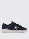 Golden Goose Stardan Suede Leather And Mesh Upper Leather Toe Tongue Heel And Star Sneakers Blue In Blue