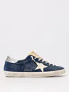 Golden Goose Super-star Suede Upper And Toe Foam Tongue Leather Star Laminated Heel Sneakers Blue In Blue