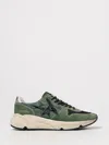 Golden Goose Running Sole Nylon And Net Upper Suede Toe And Spur Printed Star Nappa Heel Sneakers Green In Green