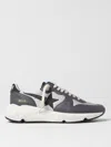 Golden Goose Men Running Sole Leather Sneakers In Silver
