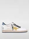 Golden Goose 'ball Star' White Low Top Sneakers With Star And Used Effect In White
