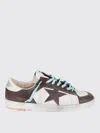 Golden Goose Distressed Leather Sneakers With Two-tone Star Patch In Brown