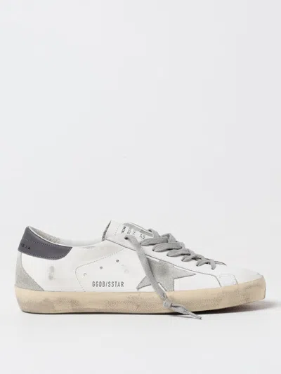 Golden Goose Men Super Star Leather Upper And Heel Suede Star And Spur In White