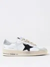 Golden Goose Mens Stardan In White Nappa With Croc-print Leather Star And Gray Heel Tab In Weiss