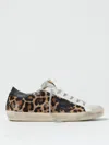 Golden Goose Soul-star Distressed Leather-trimmed Leopard-print Calf Hair Sneakers In Beige