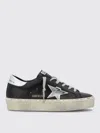 Golden Goose Hi Star Suede Sneakers With Glittered Star And Heel Tab In Black