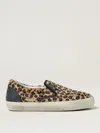 Golden Goose Brown Low Top Sneakers With Embossed Logo On The Heel And All-over Leopard Motif In Leather Woman In Brown