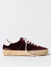 Golden Goose Soul-star Distressed Suede And Leather-trimmed Velvet Sneakers In Burgundy