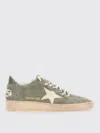 Golden Goose Ball Star Distressed Leather-trimmed Suede Sneakers In Green