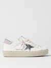 Golden Goose 'hi Star' White Low Top Sneakers With Laminated Star Patch On The Side In Lilac