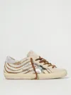 Golden Goose Super-star Distressed Metallic Leather And Suede-trimmed Zebra-print Calf Hair Sneakers