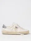 Golden Goose Soul Star Low-top Leather Sneakers With Used Effect In Silver
