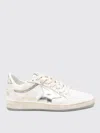 Golden Goose Ball-star White Leather Sneakers With Silver Star And Heel In Silver