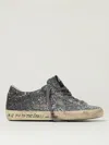 Golden Goose Super-star Classic With List Glitter Upper Toe Tongue And Heel Laminated Star Sneakers Grey In Silver
