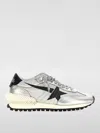 Golden Goose Marathon Running Sneakers In Laminated Leather In Silber
