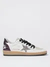 Golden Goose Leather Sneakers With Glitter And Star Patch In White