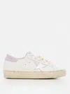 Golden Goose 'hi Star' White Low Top Sneakers With Laminated Star Patch On The Side In White